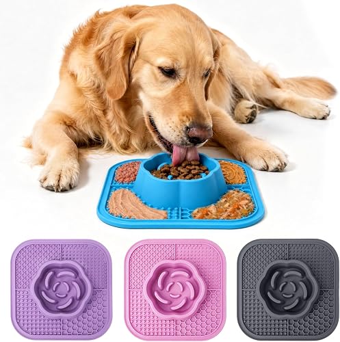 Vibejo 2-in-1 Slow Feeder Dog Bowl & Lick Mat, Non-Slip Silicone with Suction Cups for Dogs and Cats Vibejo 2-in-1 Slow Feeder Dog Bowl & Lick Mat, Non-Slip Silicone with Suction Cups for Dogs and Cats