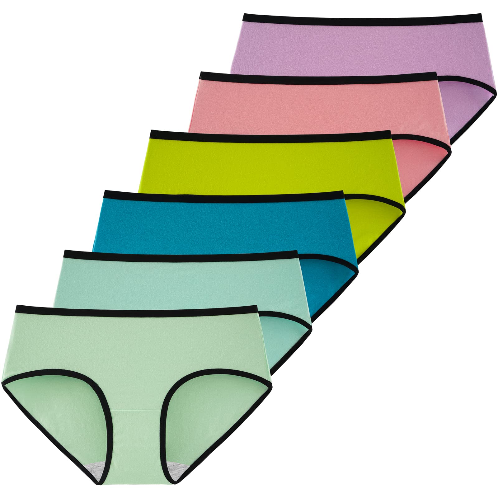 INNERSY Womens Underwear Low Rise Cotton Briefs Basic Comfortable Knickers Multipack of 6