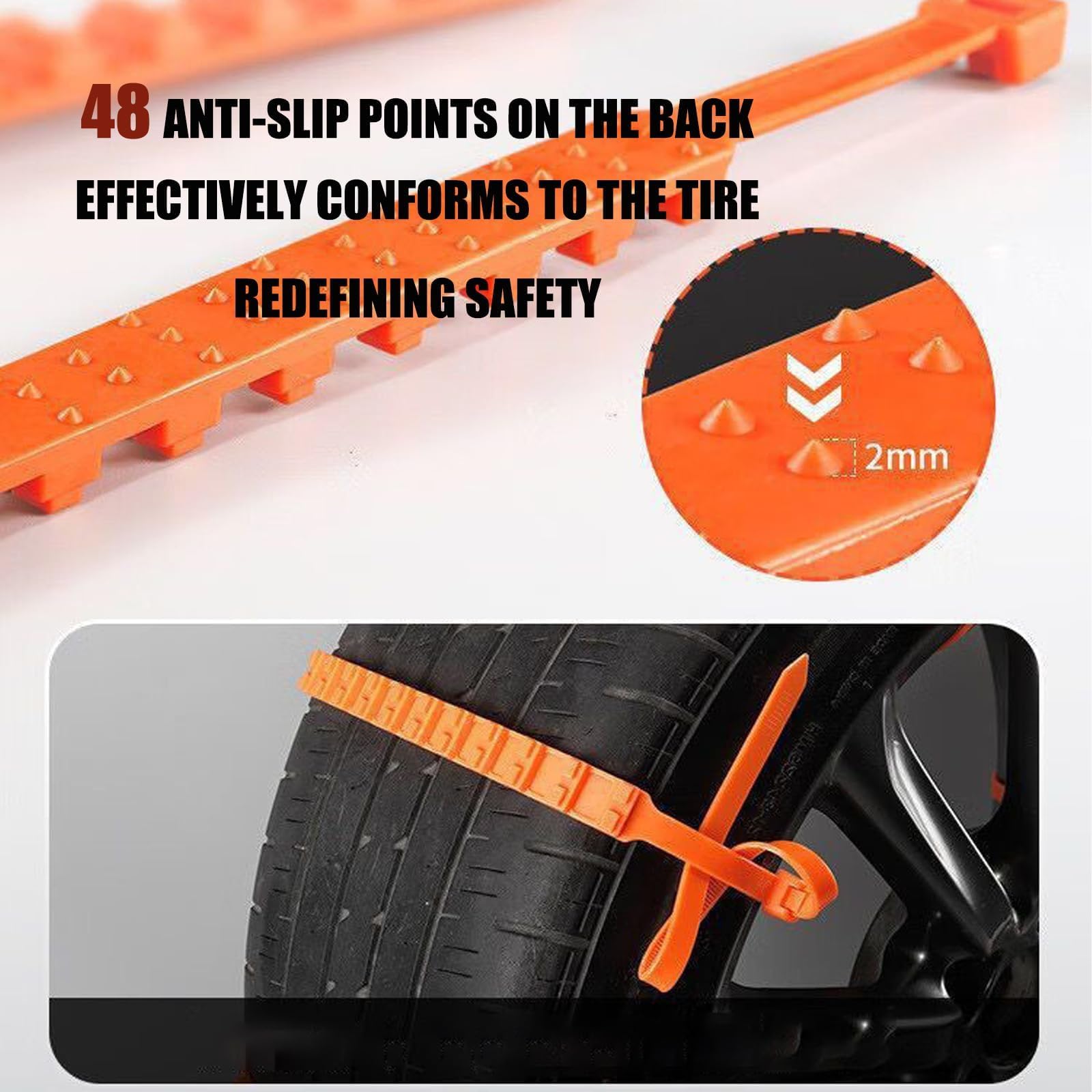 Cadenas de nieve universales ajustables para automóviles y SUV, bridas antideslizantes de emergencia para neumáticos para hielo y barro, juego de 10 piezas