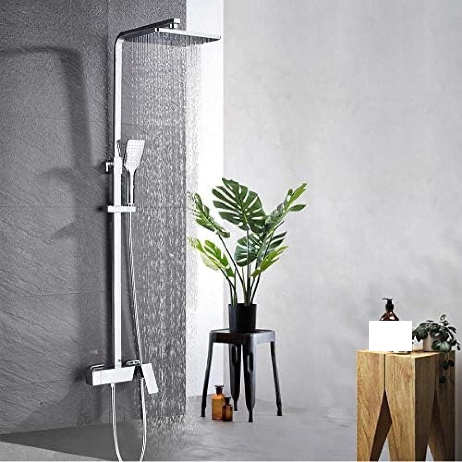 Pommeau de douche à main et arrosoir rotatif pour ensemble de douche de bain