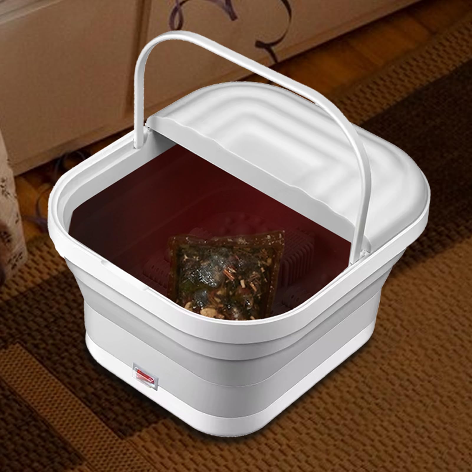 Baño de pies con calor y masaje - Masajeador de rodillos para relajarse