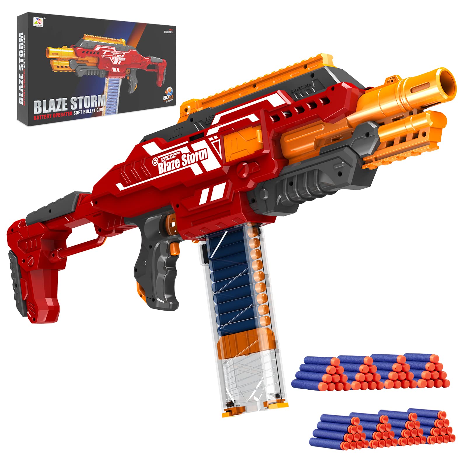 Zecong Fully Motorized Blaster Toy Gun for Nerf Gun Bullets, Electric