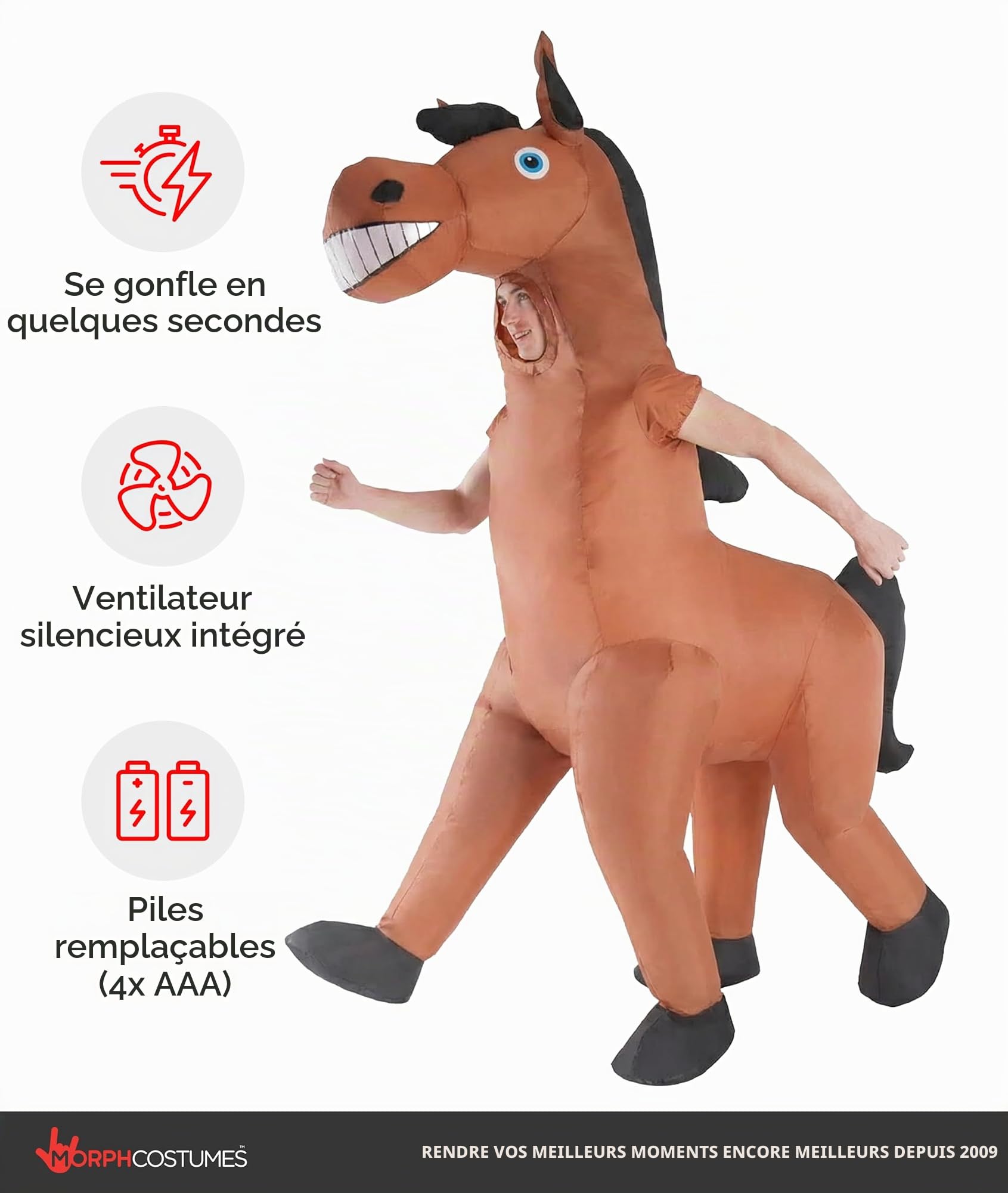 Morph Costume de cheval gonflable géant pour adulte