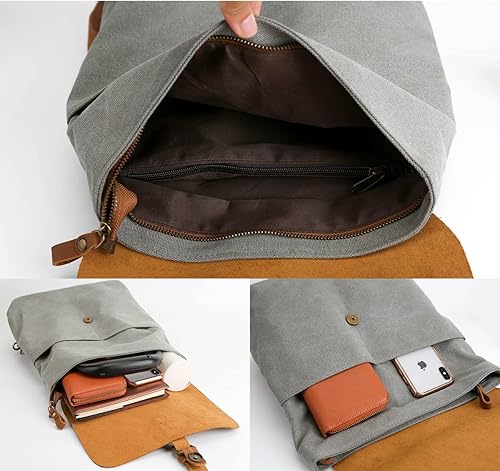 Miniatura 4 de Womleys Mochila de lona vintage para mujer, mochila de viaje, casual, compras, senderismo, mochila, Beige, Viajes, senderismo, escuela