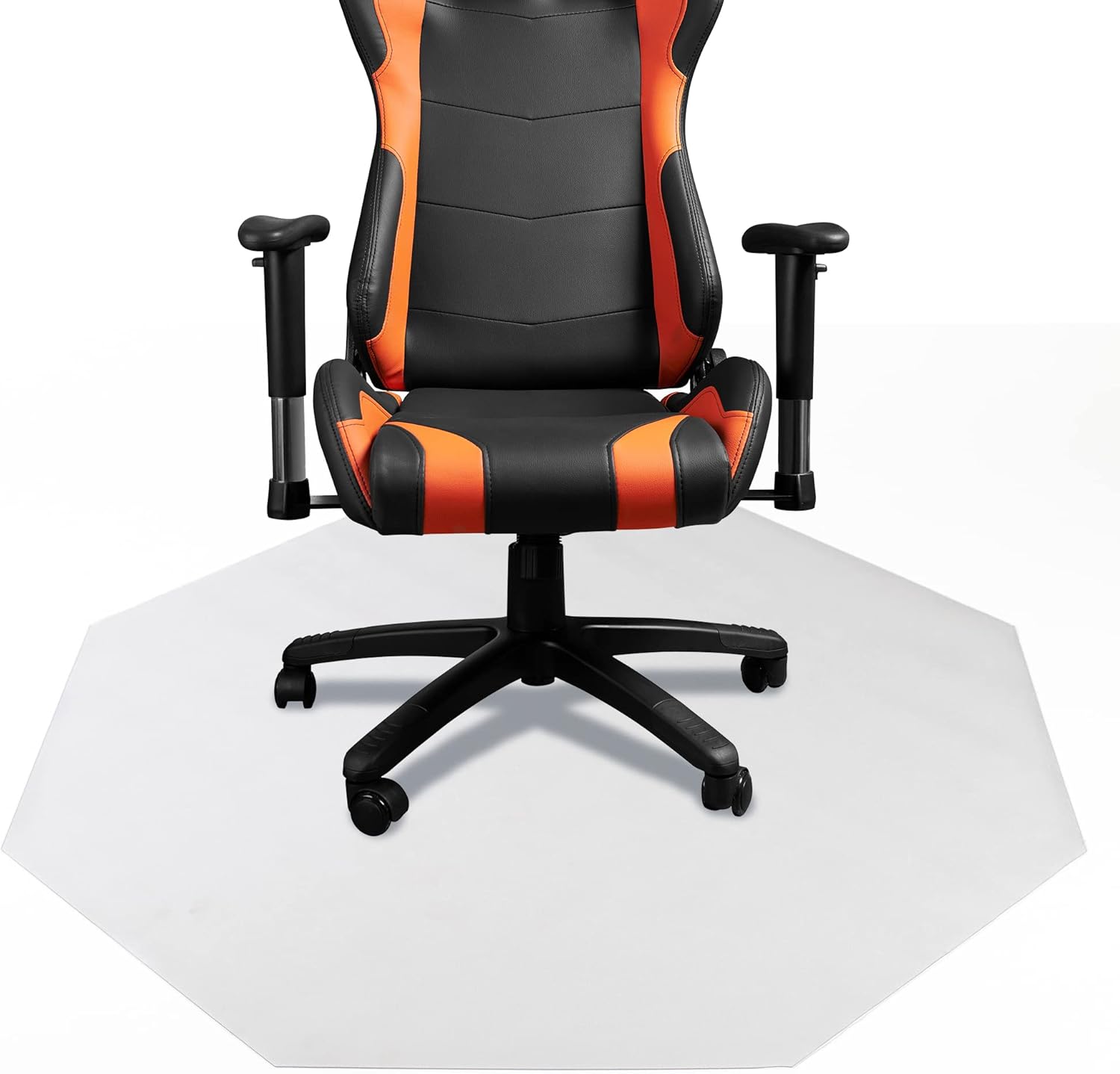 DESKU - Octagon Gaming Chair Mat, Computer and Office Chair Mat for Hard Floors, Clear, 46 Inches x 49.5 Inches
