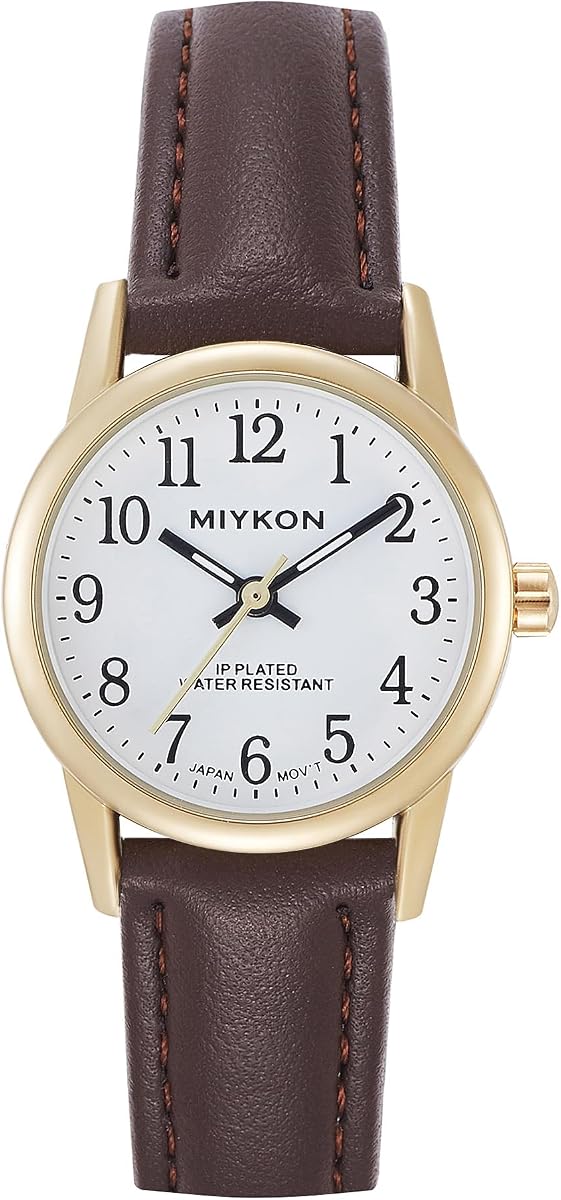 Women’s Dainty Dress Watch, Genuine Leather Strap, Water Resistant | Classic Minimalist Easy Reader with Arabic Numerals, Ion Polished Case, Japanese Quartz Movement with Second Hand