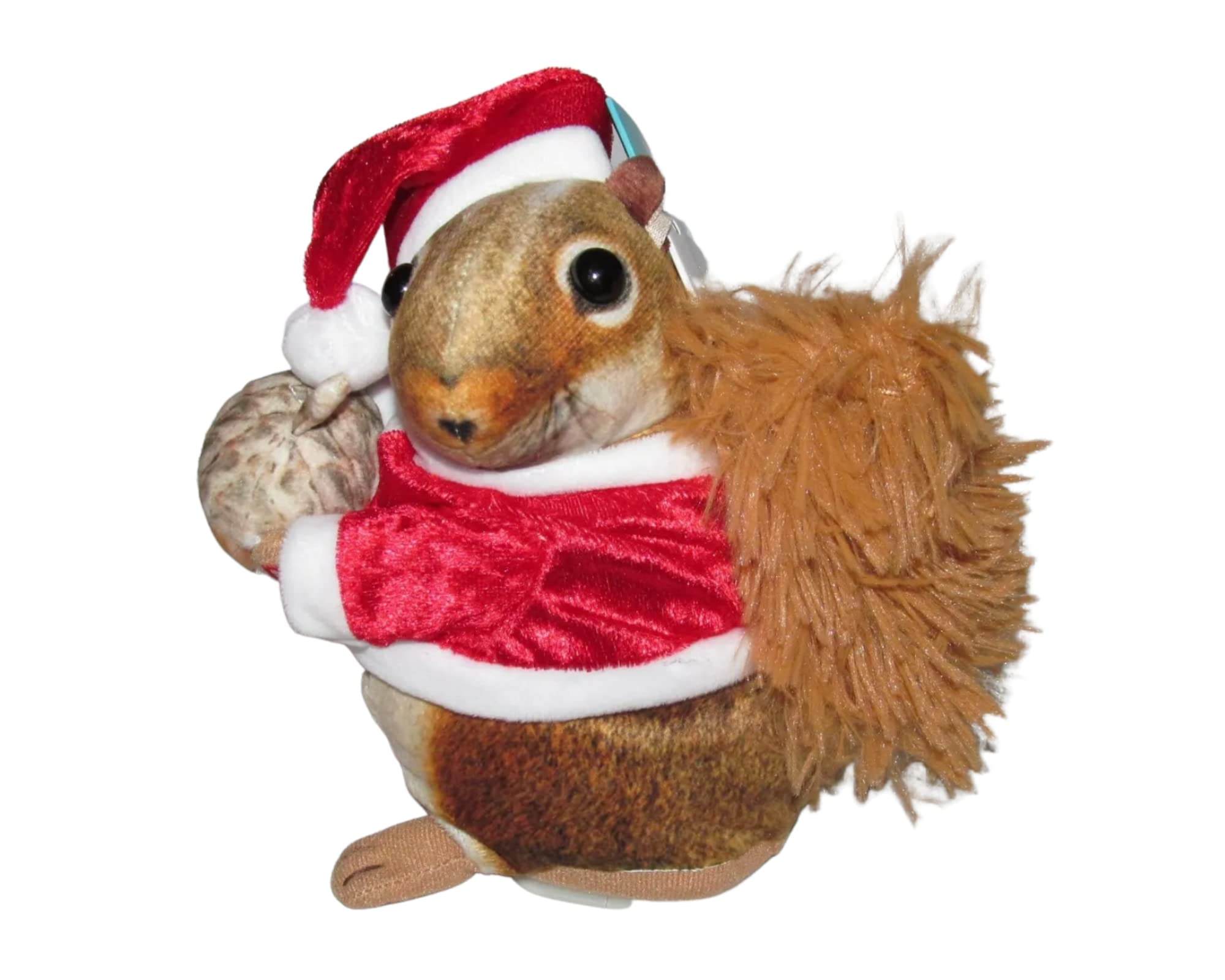 Animated Plush Squirrel with Santa Hat - Sings Dances Mom Kissing Santa Claus