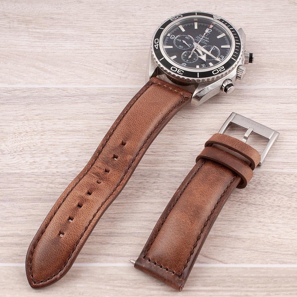 StrapHabit Horween Chromexcel Leather Watch Strap - Quick Release Watch Band Replacement - for Men and Women 20mm 22mm