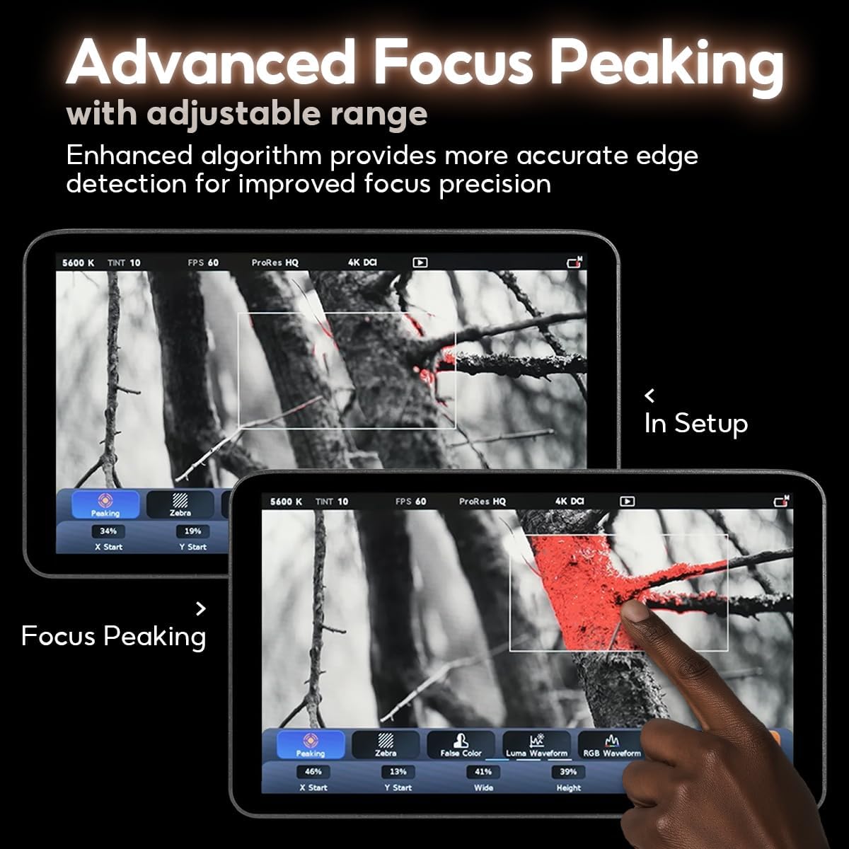 Portkeys LH7H Camera Monitor 7" 1000nit Touch Screen Field Monitor Freeze Frame FHD 1080P60 3D LUT ARR1 False Color for DSLR