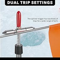 Vista 4 de SF Punta de pesca en hielo plegable con banderas de poste naranja/10.6'' Accesorios de pesca en hielo térmicos a prueba de congelación con banderas