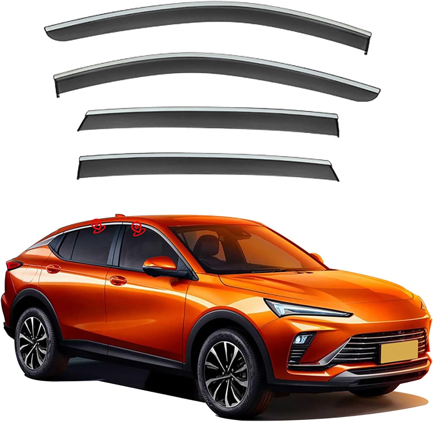 4-pc Wind Deflectors for Buick ENVISTA 2022-2024,Tinted Wind Deflectors/Sun Visors/Rain Shield/Vent Deflectors