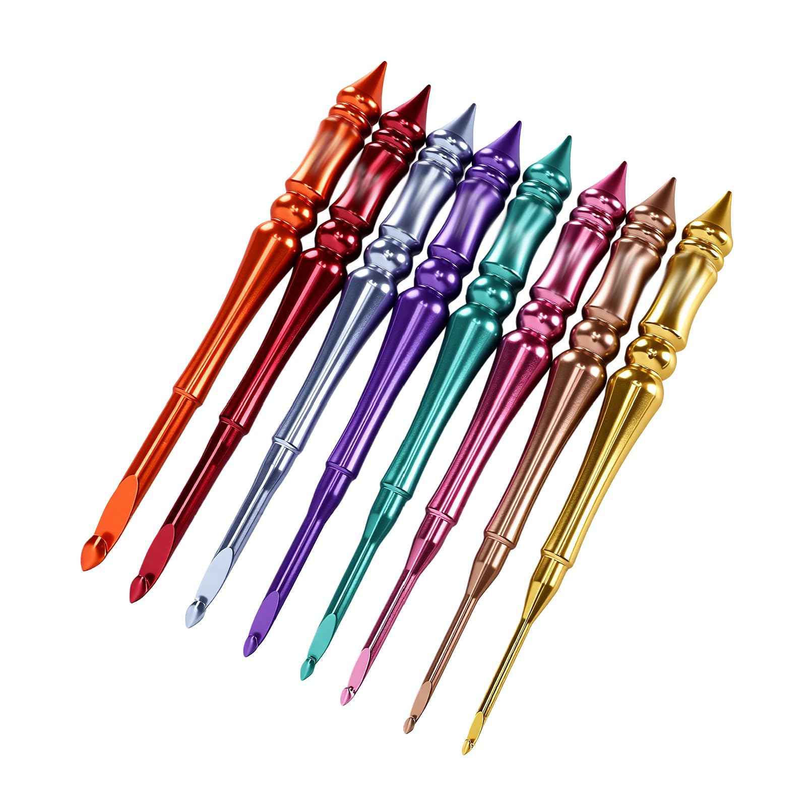 Oreilet Zestaw 8 Ergonomicznych Szydełek, Przenośny Szydełko, 3,0 Mm do 7,0 Mm IKolorowe Aluminiowe Druty do Robienia na Drutach dla Początkujących Przędza Robótek Ręcznych DIY