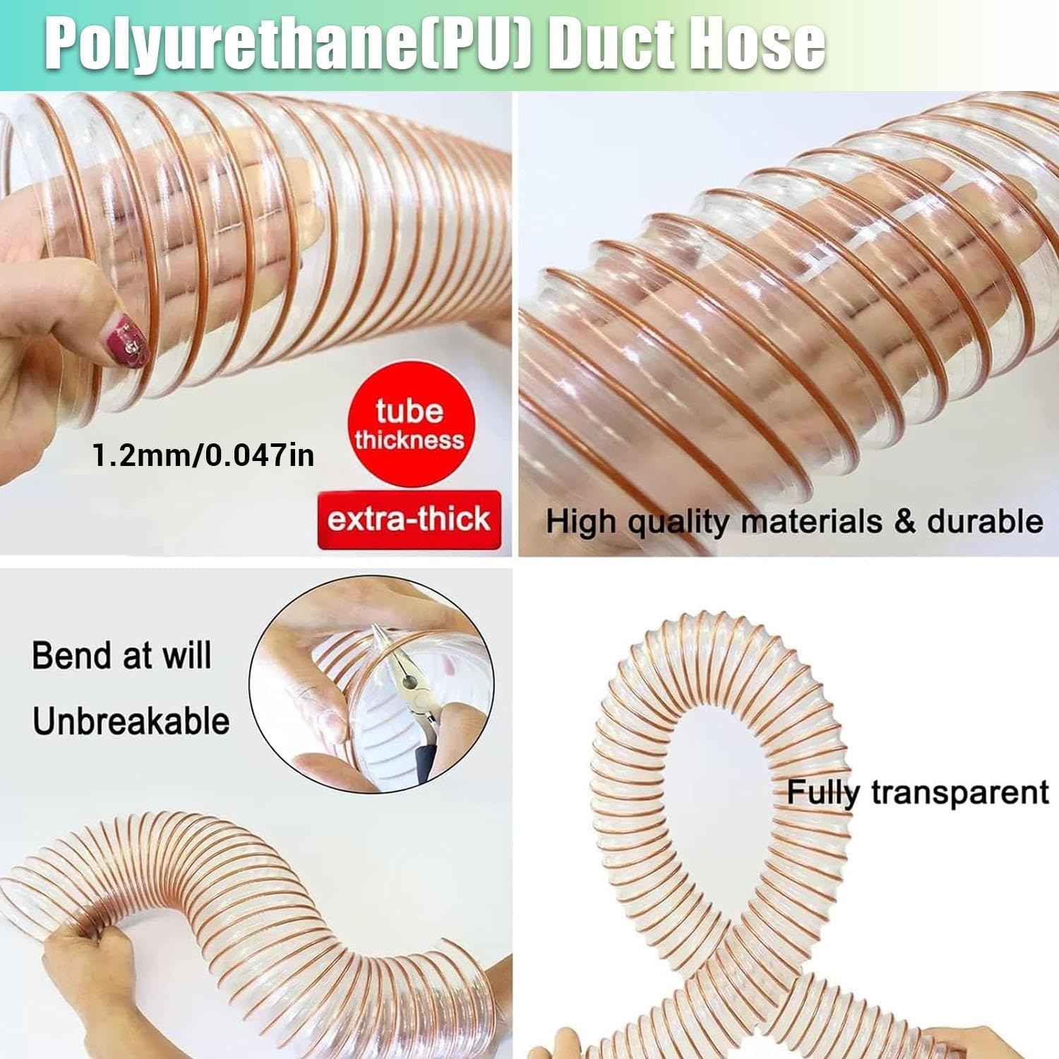 Manguera De Recolección De Polvo De PVC Transparente En Espiral