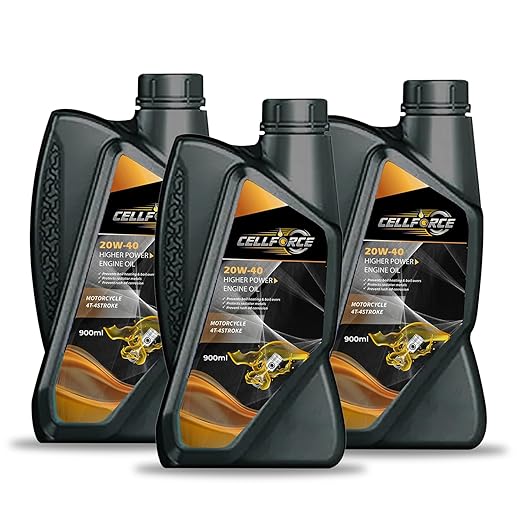 Cellforce 20W40 Synthetic Blend Engine Oil for Bikes, 900 ML- API SN, JASO MA2, High Performance motorcycle oil (Pack 3)