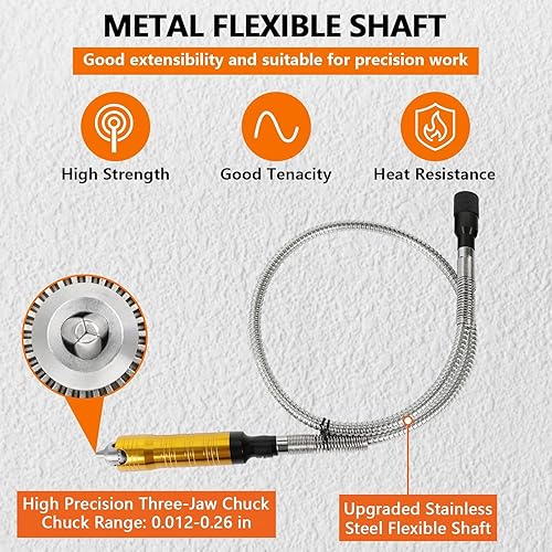 Miniatura 4 de Amoladora de eje 780W Herramienta rotativa 500-25000RPM Rotary Carver con mandril de 3 mandíbulas de 0.26 pulgadas y pedal de pie de velocidad
