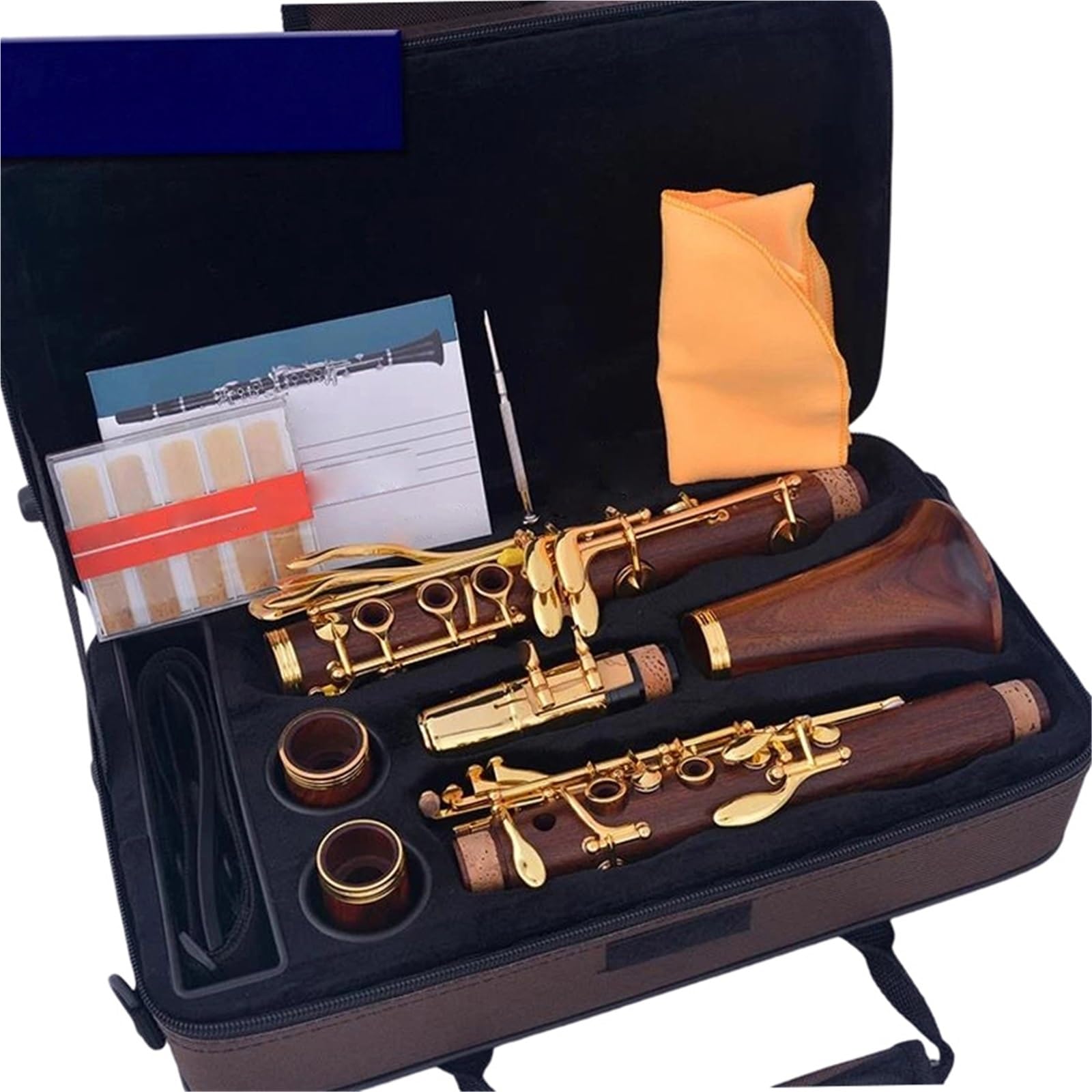 Professionelle Klarinette Klarinette Aus Rotem Holz Professionelle BB Vergoldete 18/17 Klappen Einfach Zu Spielen(18 Key)