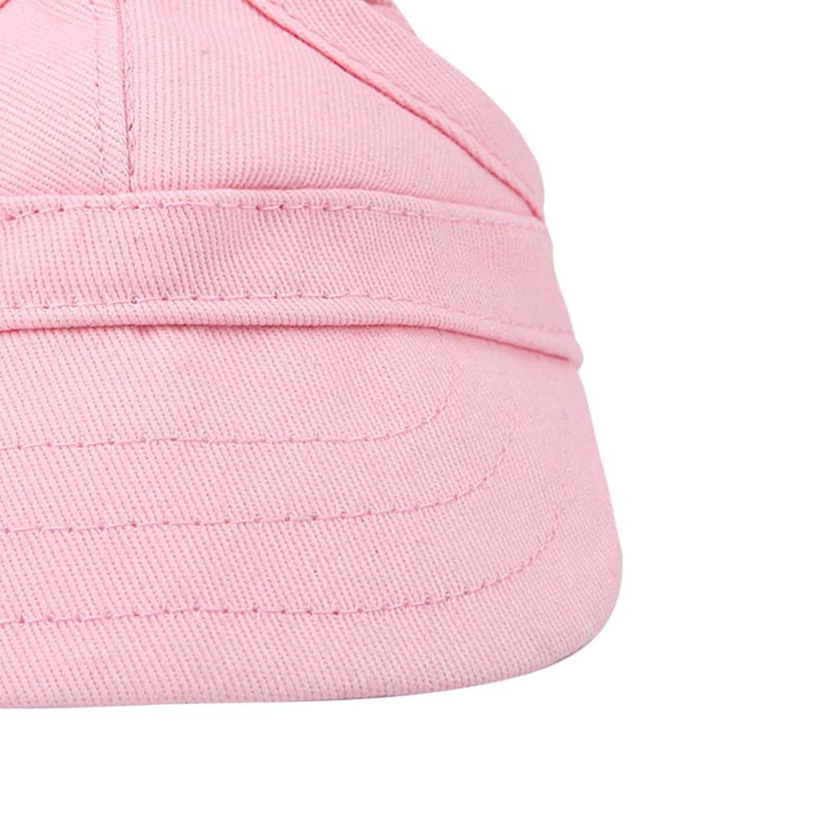 Casquette Baseball pour Petit Chien Réglable, Chapeau de Soleil d'Été avec Trous pour Oreilles, Chapeau de Voyage pour Chats et Chiens, Rose, Taille M