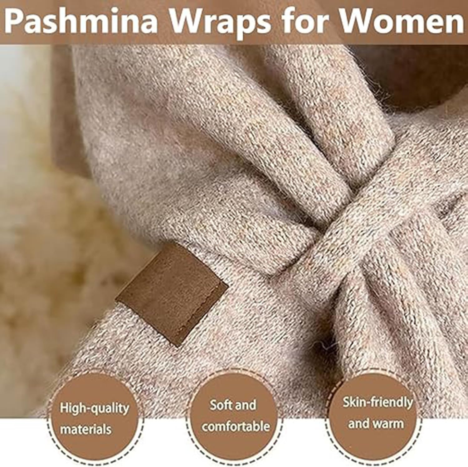 Shawl Wraps for Women, Pashmina Wraps for Women, Knitted Shawls and Cashmere shoulder Cape, A Shawl and Scarf over the Shoulders - Image 5
