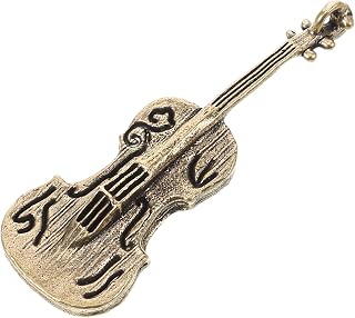 Vintage Brass Violin Keychain Charm Practical Accessory to Attach to Keys or Bags with Brown Finish Fashionable Decorative Pendant for Everyday Use or Gift