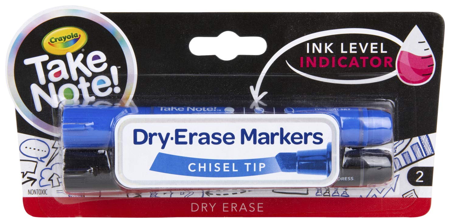 Take Note Black And Blue Dry Erase Markers, 2 Count