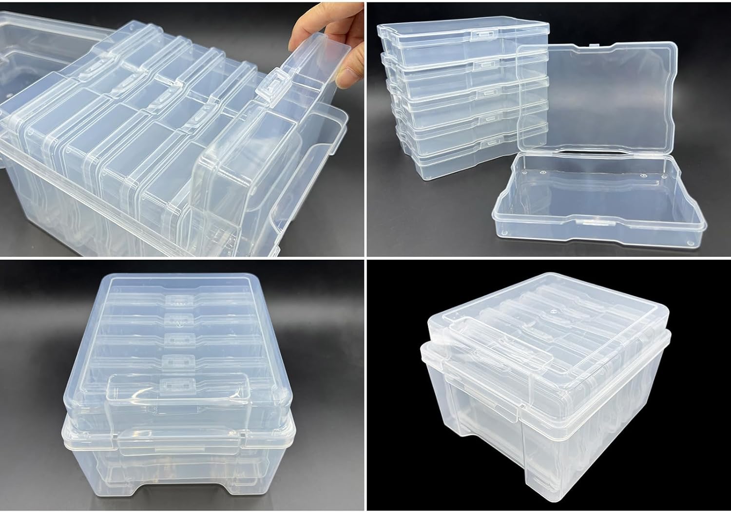 COOLHOOD Fishing Lure Tackle Box Clear Waterproofs 6 Layer Fishing Tool Box Baits Case Soft Hard Baits Organizers