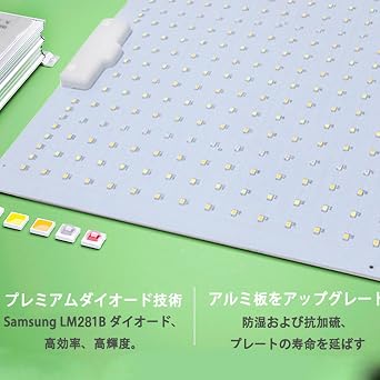 GREENSINDOOR LED Plant Grow Light, 600W Equivalent, UV/IR, Sunlight, 225 LED Lamp, For Cultivation, LED Panel, Ultra-Thin, Full Spectrum, LED Light for Plants, Plant Cultivation, Succulents, Hydroponics, Indoor Cultivation, Decorative Plants, Low Consumption, Energy Saving, Japanese Instruction Manual Included