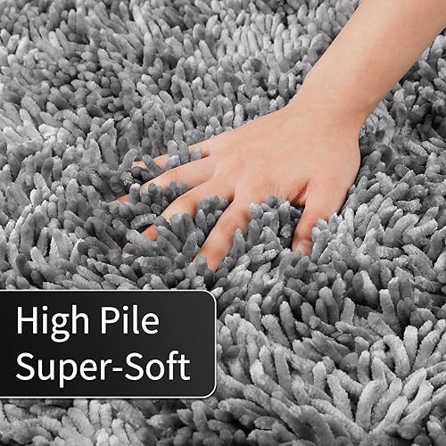Miniatura 3 de Yimobra - Tapete de calidad alta para baño de felpa antideslizante y esponjosa, increíblemente suave, cómoda, extra gruesa, absorbente de agua, 31.5