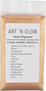 Art 'N Glow Mica Pearl Pigment Powder - 25 Grams - Fine Pearl Pigment for Epoxy Resin - Great Choice for Creatives - Acrylic Paints - Art Crafts - Bath Bomb - 10+ Colors Available - (Rose Gold)