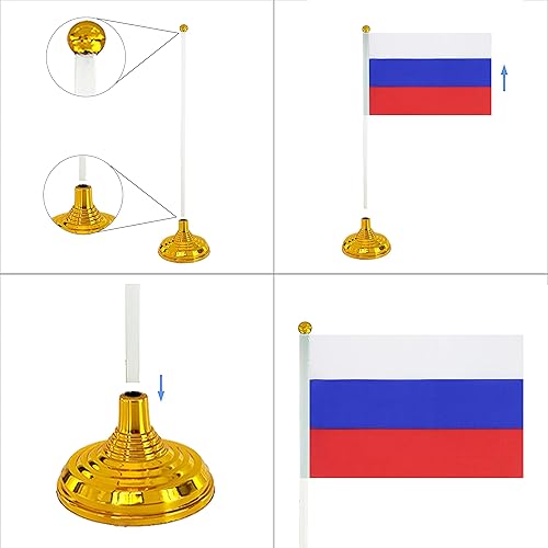 Miniatura 148 de WXTWK Paquete de 12 banderas argentinas de escritorio con base de soporte, decoración de celebración para eventos y eventos