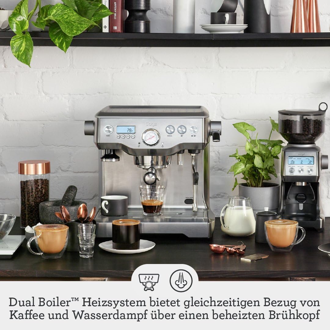 Sage The Dual Boiler Kaffeemaschine 2200 W 15 Bar Espresso- & Dampfboiler Gebürsteter Edelstahl