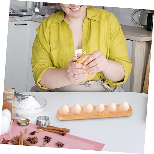 Miniatura 5 de Bandeja de huevos de madera, bandeja de almacenamiento de huevos de escritorio, bandeja de almacenamiento de huevos, organizador de almacenamiento