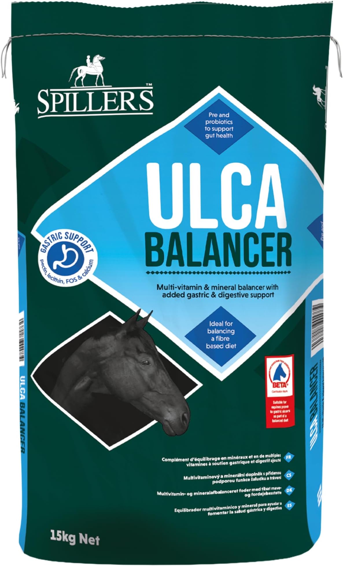 SPILLERS Ulca Balancer Horse Feed, 15KG - Horse Feed to Provide a Balanced Diet for Horses and Ponies with Added Gastric and Digestive Support - Whole Cereal Grain Free, Low in Starch and Sugar
