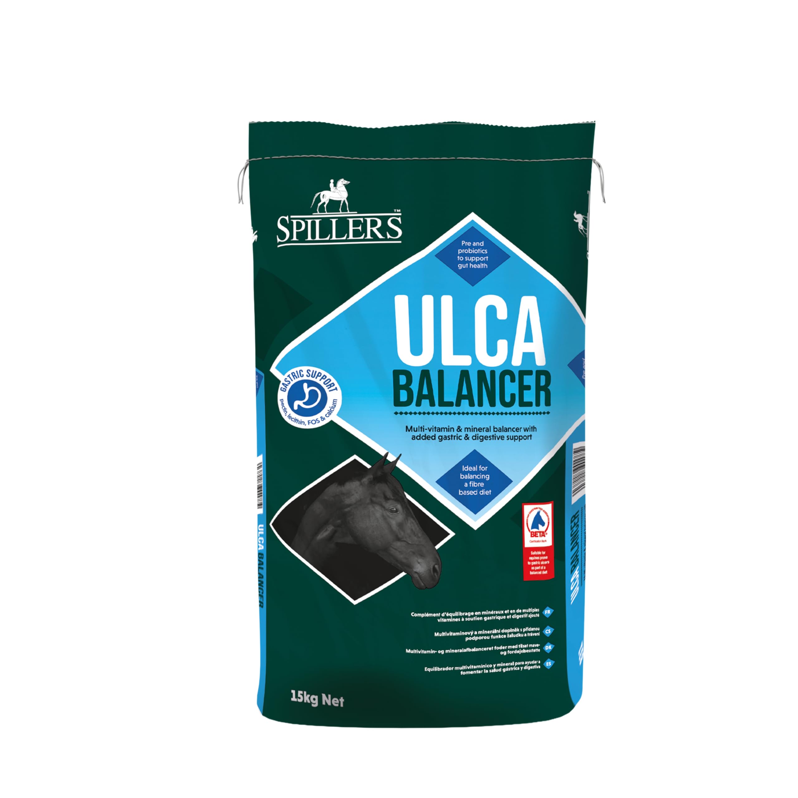 SPILLERS Ulca Balancer Horse Feed, 15KG - Horse Feed to Provide a Balanced Diet for Horses and Ponies with Added Gastric and Digestive Support - Whole Cereal Grain Free, Low in Starch and Sugar