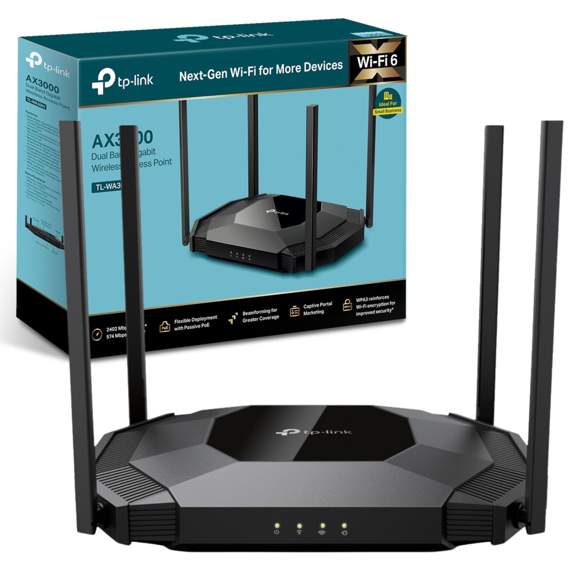 TP-Link TL-WA3001 Wireless Access Point 2402 Mbit/s Black Power over Ethernet Po