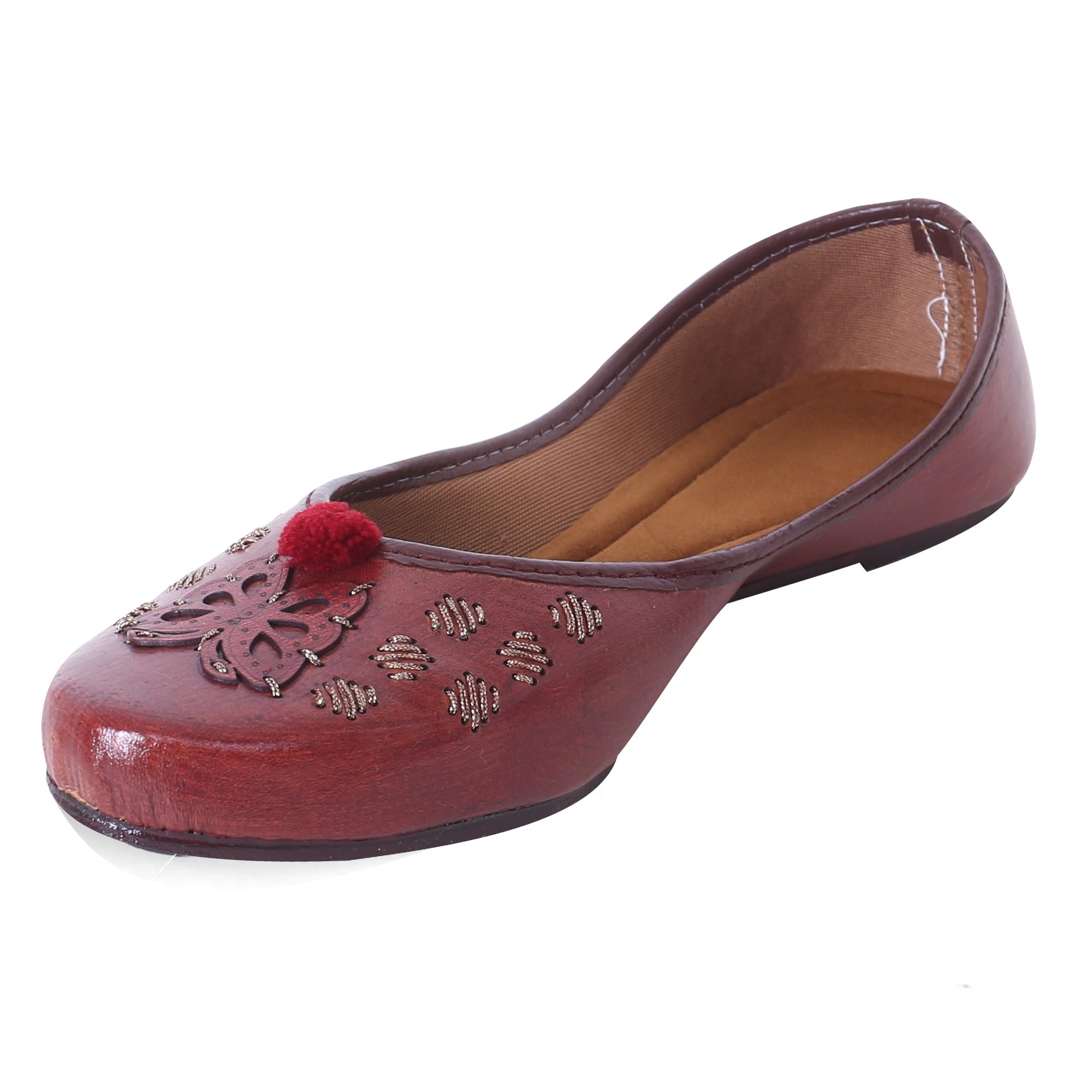 Brown Rajasthani Juti Mojari Jutti for Women-image-45