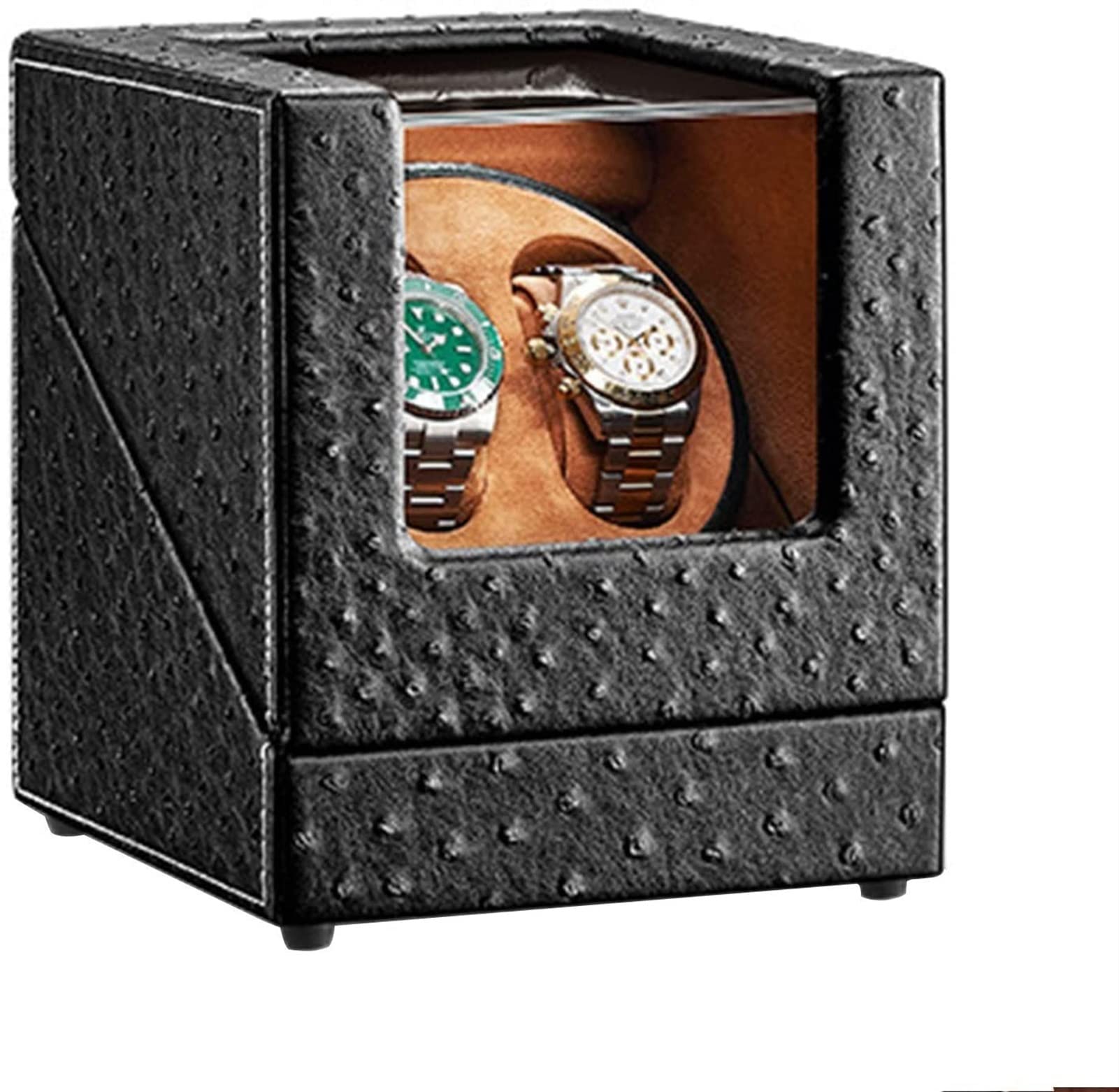 CGCSYZ Double Watches Winder Box For Automatic Watch Silent Motor Dual Power Supply 5 Rotation Mode Piano Paint/Leather Finish Accessories (A)