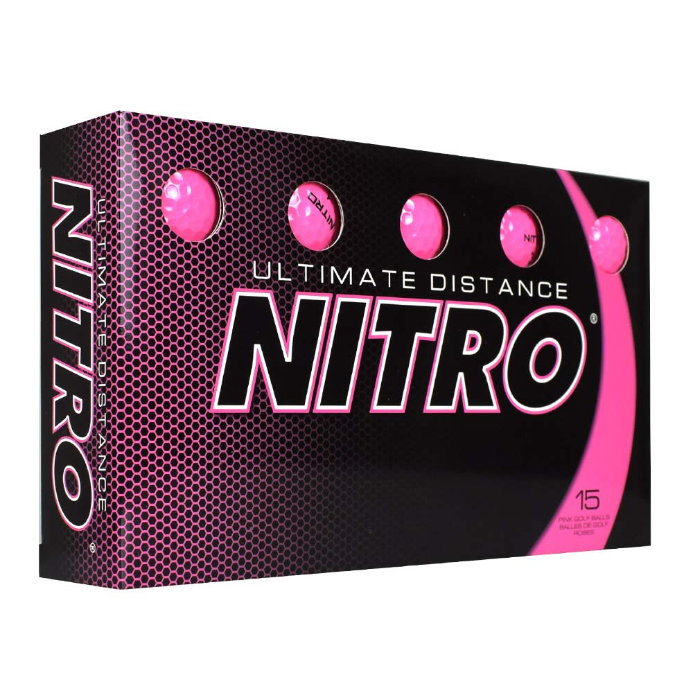 Nitro Ultimate Distance Golf Ball (15-Pack), Pink