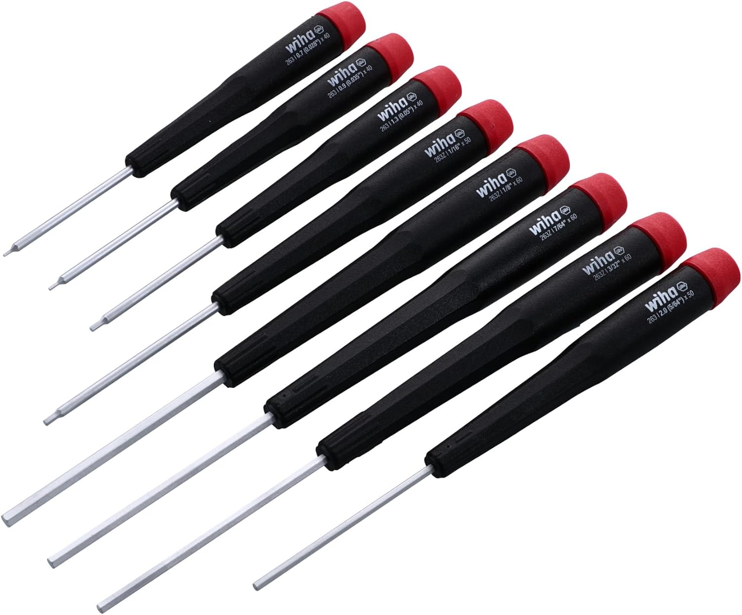 Wiha 26391 Screwdriver Set, Hex Inch With Precision Handle, 8 Piece
