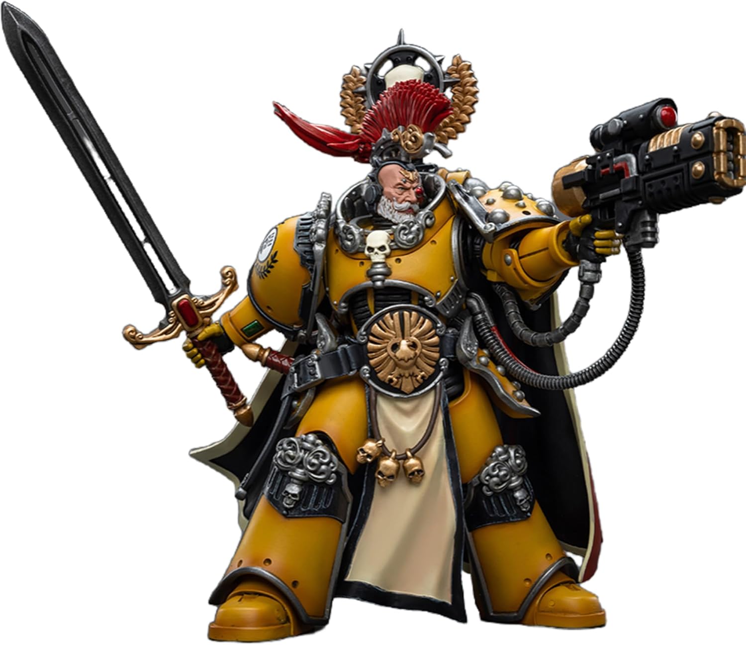 JOYTOY 1/18 Action Figure Warhammer 40,000 Imperial Fists Legion Praetor with Power Sword 4.9inch Movable Model Collectible Figurine