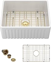 Vista 42 de 36 Farm Sink White - Fulorni 36"x20" Farmhouse Kitchen Sink Flat Apron Front White Ceramic Porcelain Fireclay Deep Single Bowl Farmer Kitchen Sink