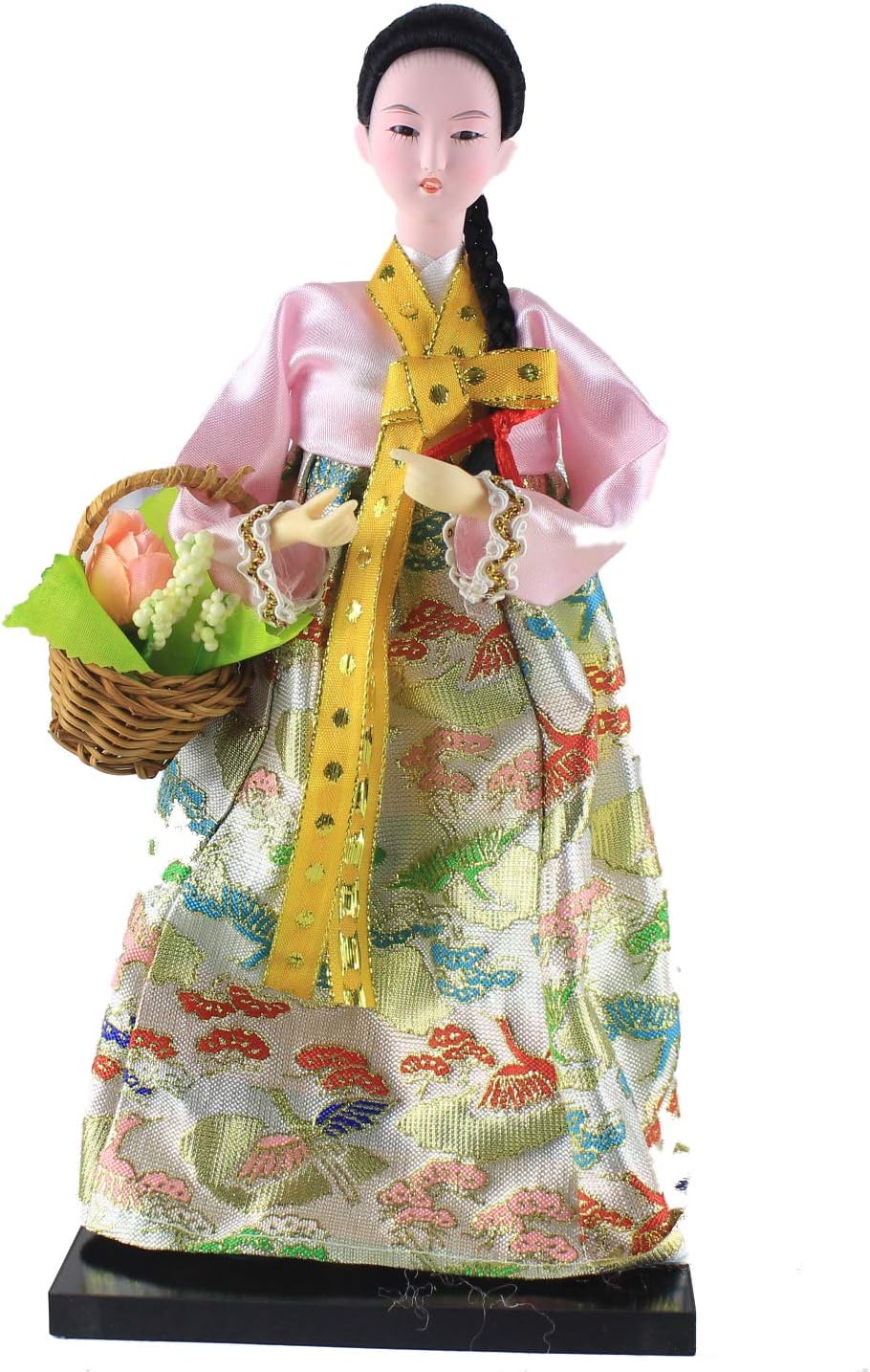 Ancient Korea Kimon Girl Figurine Hanbok Silk Brocade Dress Beauty Home decor-23…