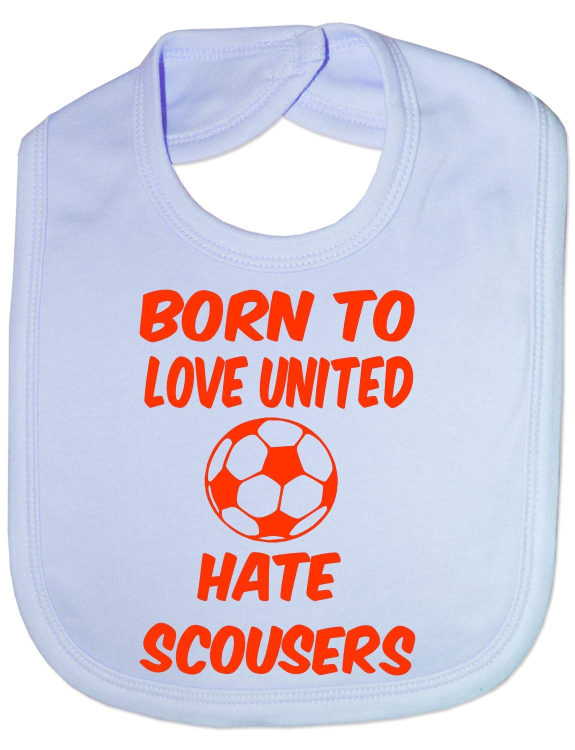 Love Man United Hate Scousers- Funny Baby/Toddler/Newborn Bibs - Baby Gift blue