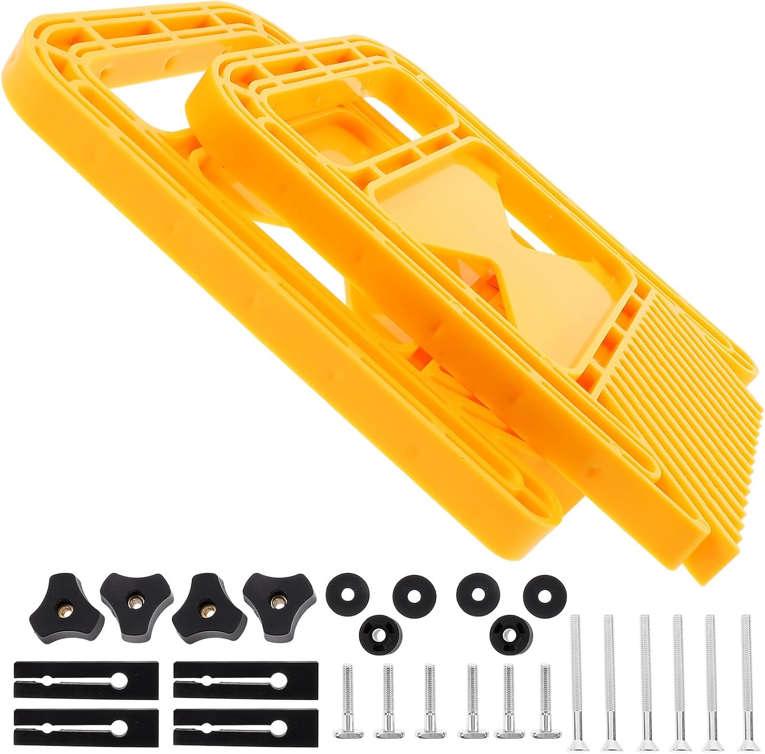 VOSAREA Woodworking Safety Featherboard Set for Table Saw and Engraving Machine, Extended Yellow Multifunction Boards for Operation Table Accessories