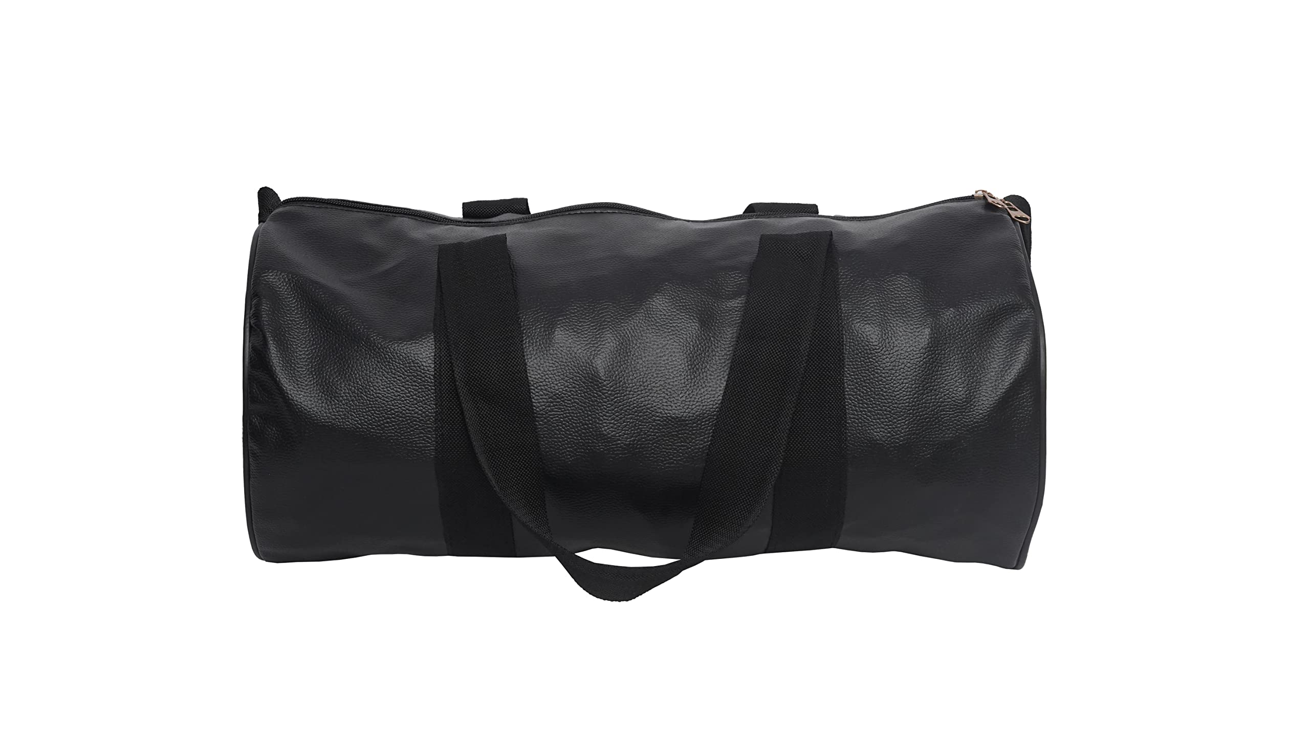 CADDYFULL 25 cms Leatherette Shoulder Stylish & Spacious Weekender Duffle Bag for Travel, Gym, Unisex | Zipper Clouser (Black)