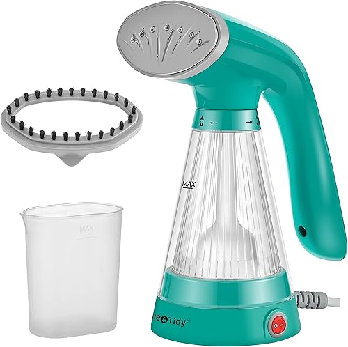 Miniatura 10 de True & Tidy, Vaporizador portátil compacto de mano con boquilla de acero inoxidable, incluye cepillo de tela y taza de agua, TS-20A, gris