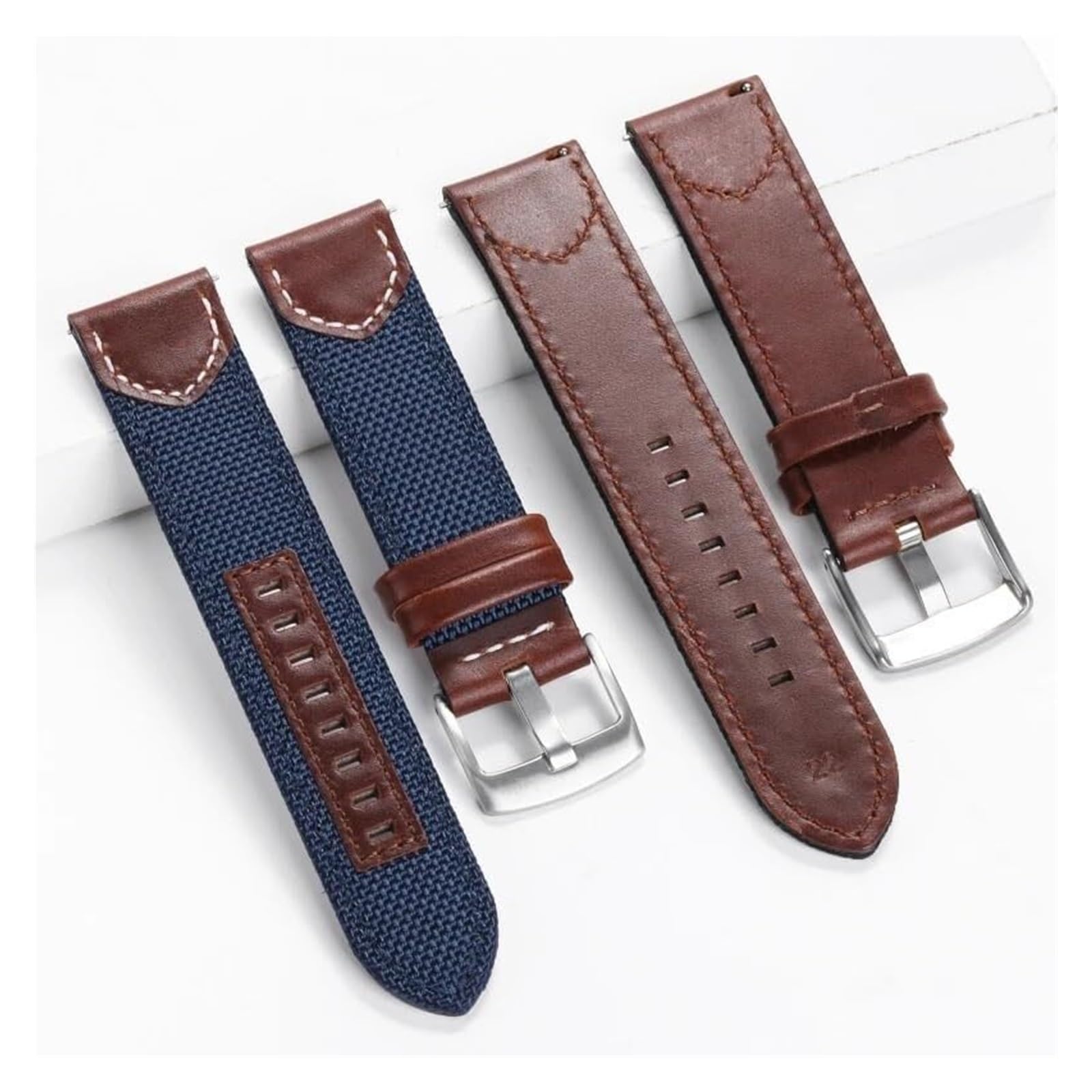 Remplacement du bracelet de la montre intelligente 20mm 22mm Vintage Nylon Bracelet de montre en cuir véritable montre en toile de Nylon Bracelet à dégagement rapide Bracelet de remplacement nylon wat