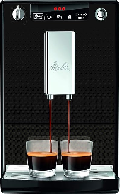 Melitta Caffeo Solo E 950-333 w pełni automatyczny ekspres do kawy (doskonała przyjemność picia kawy dzięki funkcji wstępnego zaparzania i wyjmowanej grupie zaparzającej), antracyt