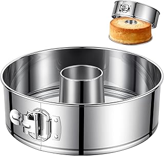 10-Inch Angel Food Cake Pan with Removable Bottom, 304 Food-Grade Stainl...