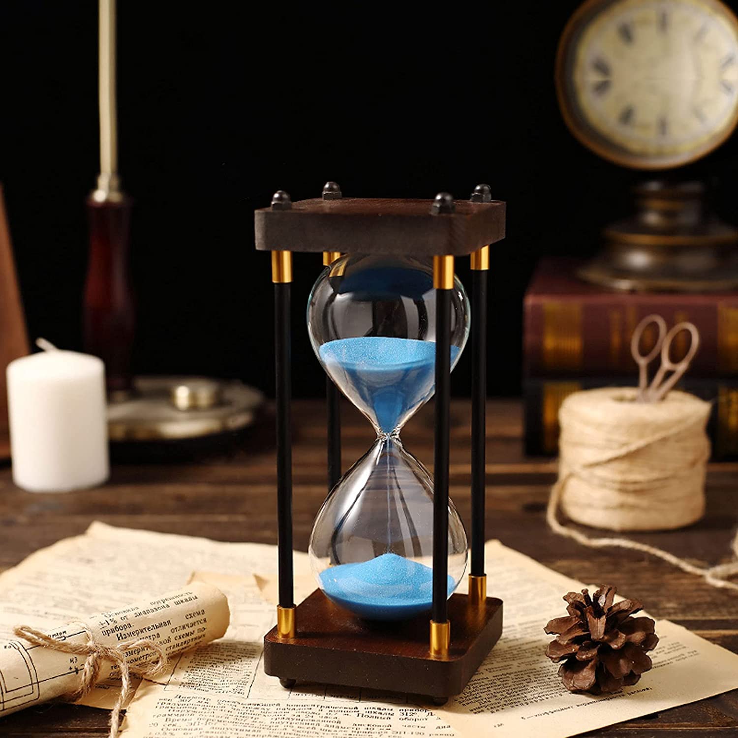 Temporizadores de arena, reloj de arena antiguo, temporizadores de reloj de arena, protección dual, reloj de arena de seguridad for niños, asistente de gestión del tiempo, regalo creativo (cocinas con