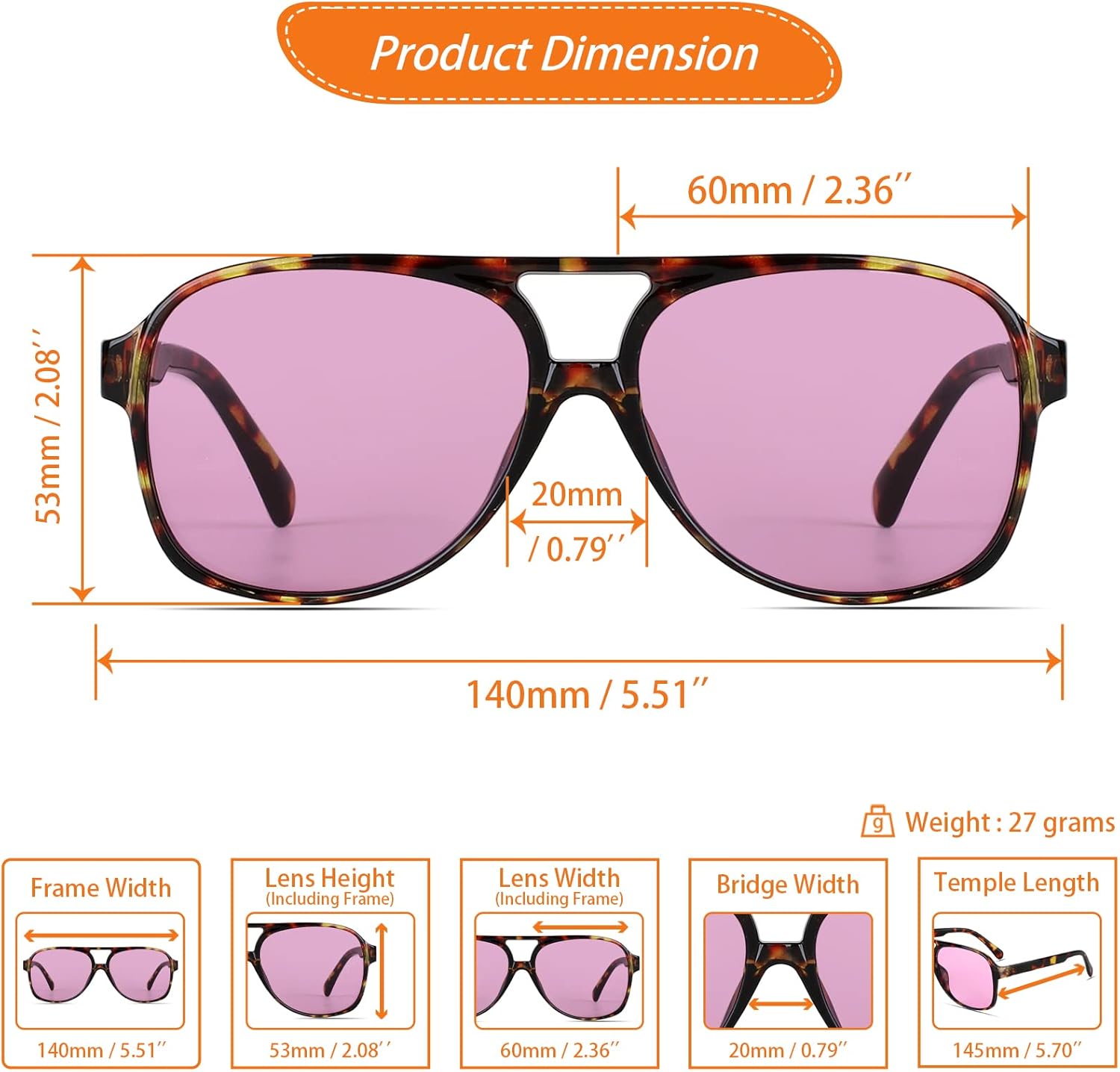 Xpectrum Trendy Retro Sunglasses for Men Women 70s Vintage Aviator Sun Glasses Classic Shades - Image 3